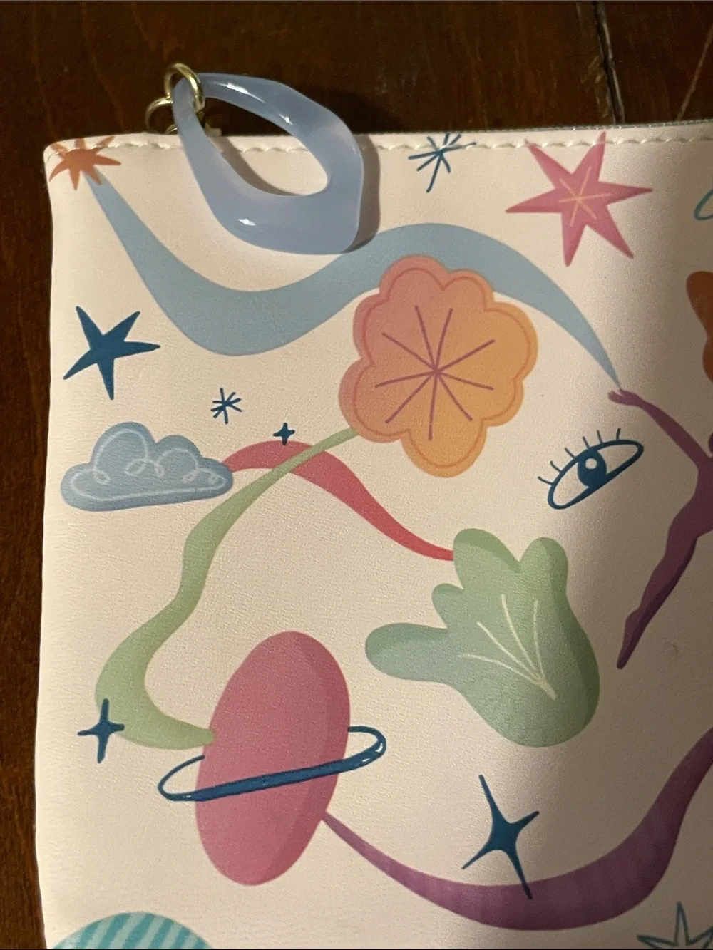 Ipsy Colorful Abstract Light Print Cosmetic Pouch
